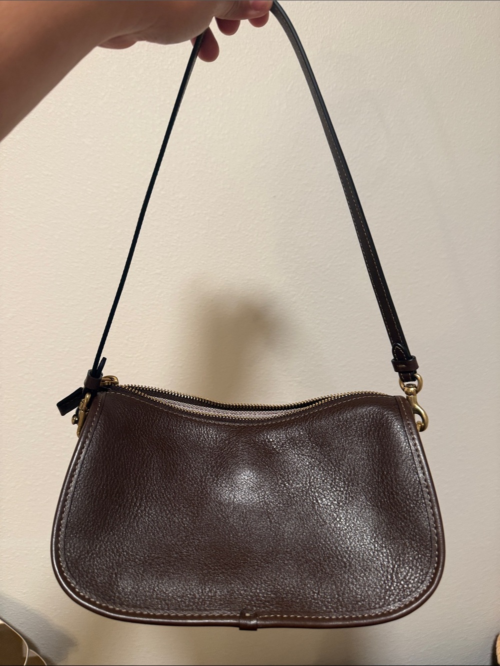 Coach Twin Lock Leather Shoulder Bag - Picture 2 of 5